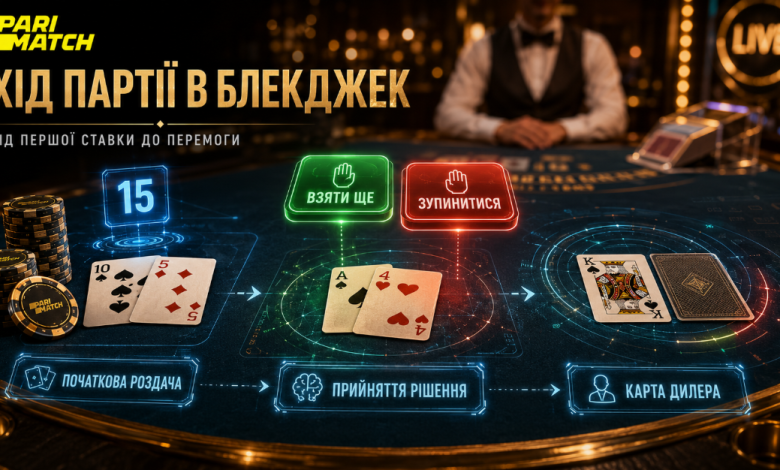 Хід партії в Паріматч за столом блекджеку