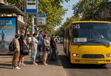 Зупинка маршрутки 145 в Одесі