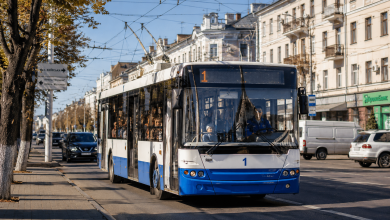 Тролейбус №1 у Житомирі на маршруті