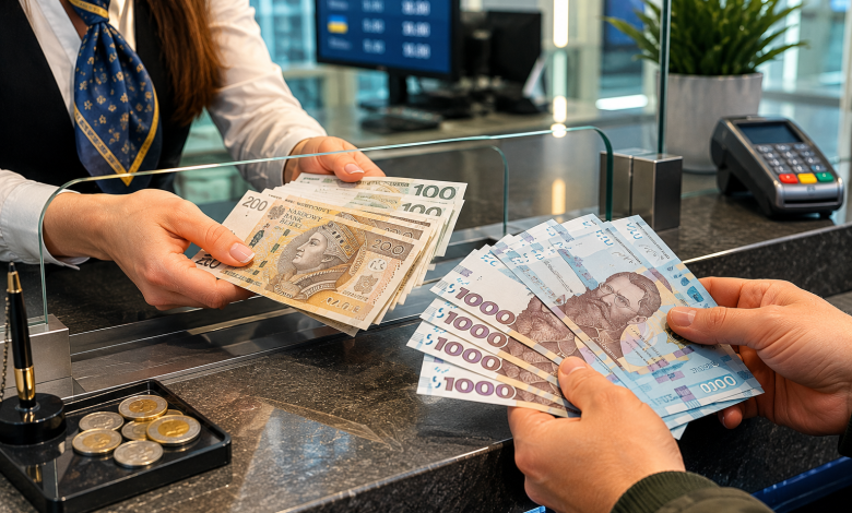 обмен злотые гривна